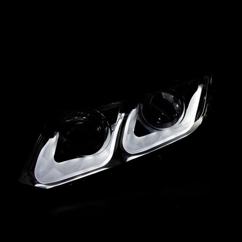 ANZO 2012-2015 Honda Civic Projector Headlights w/ U-Bar Black - Crew Original