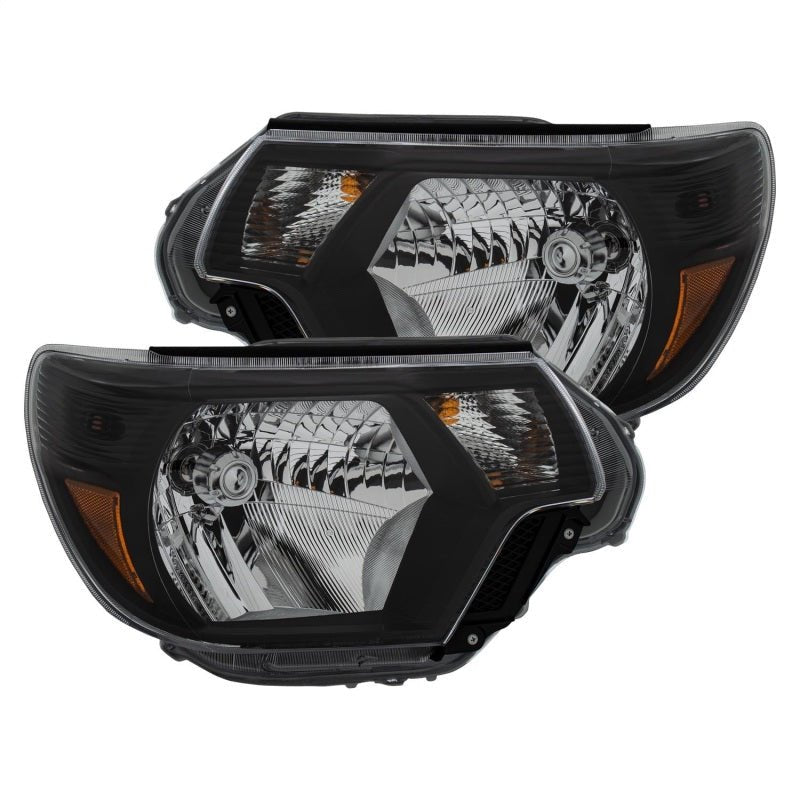 ANZO 2012-2015 Toyota Tacoma Crystal Headlights Black - Crew Original