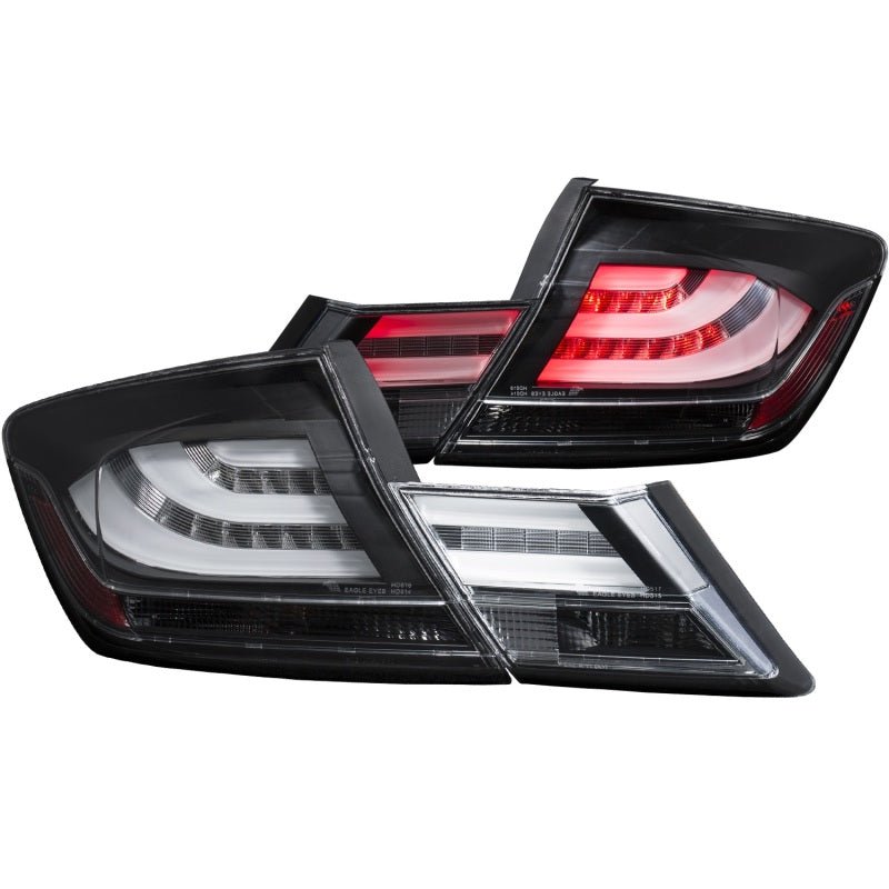 ANZO 2013-2015 Honda Civic LED Taillights Black - Crew Original