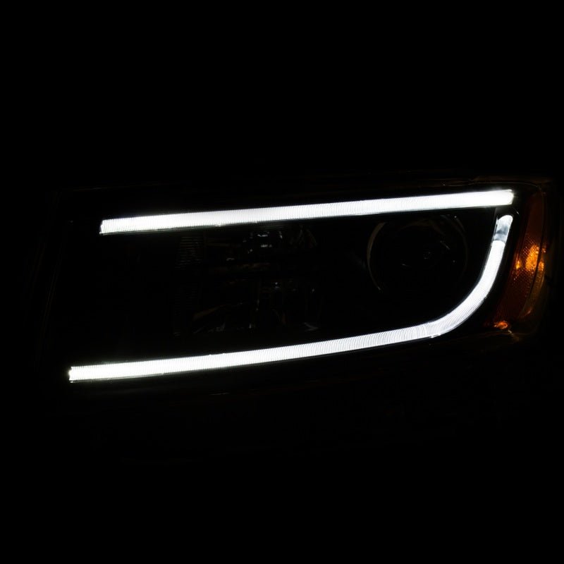 ANZO 2014-2015 Jeep Grand Cherokee Projector Headlights w/ Plank Style Design Black - Crew Original