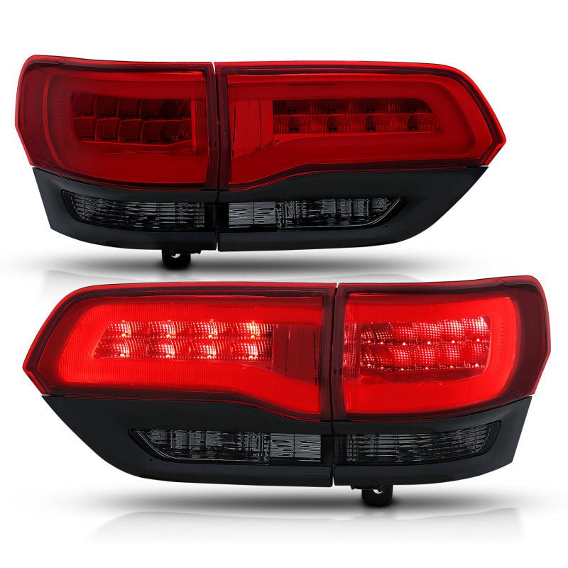 ANZO 2014-2016 Jeep Grand Cherokee LED Taillights Red/Smoke - Crew Original