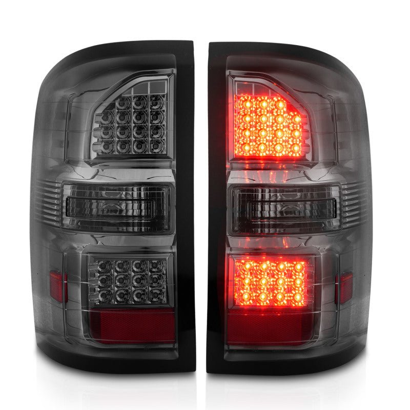 ANZO 2014-2018 GMC Sierra LED Tail Lights Black Housing Smoke Lens - Crew Original