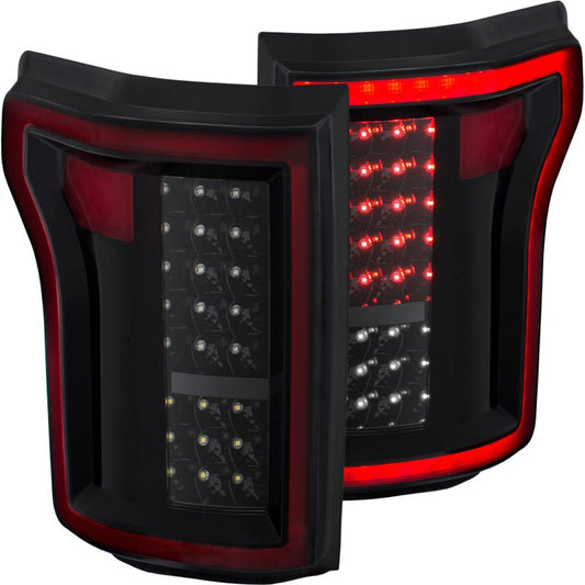 ANZO 2015-2016 Ford F-150 LED Taillights Black - Crew Original