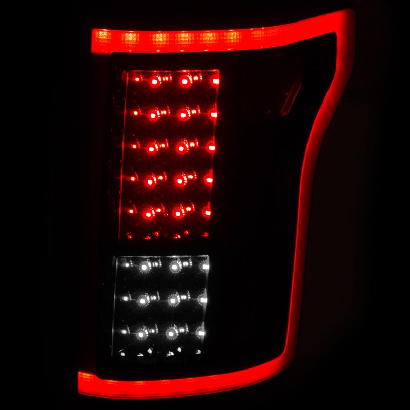 ANZO 2015-2016 Ford F-150 LED Taillights Black - Crew Original