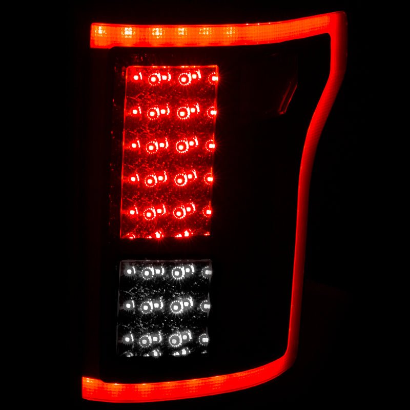 ANZO 2015-2016 Ford F-150 LED Taillights Red/Smoke - Crew Original