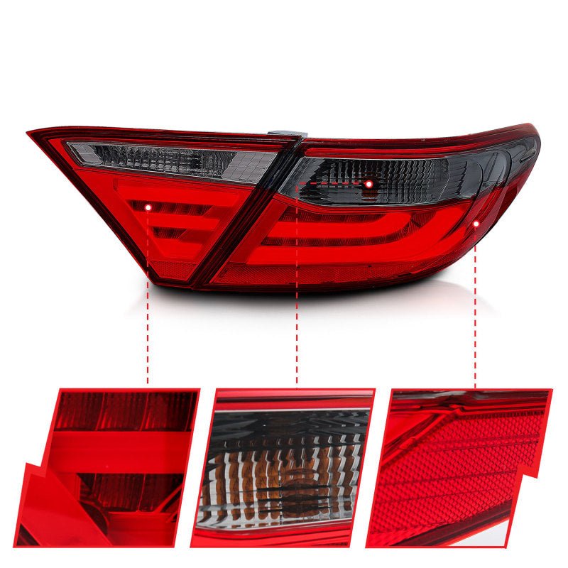 ANZO 2015-2016 Toyota Camry LED Taillights Smoke - Crew Original