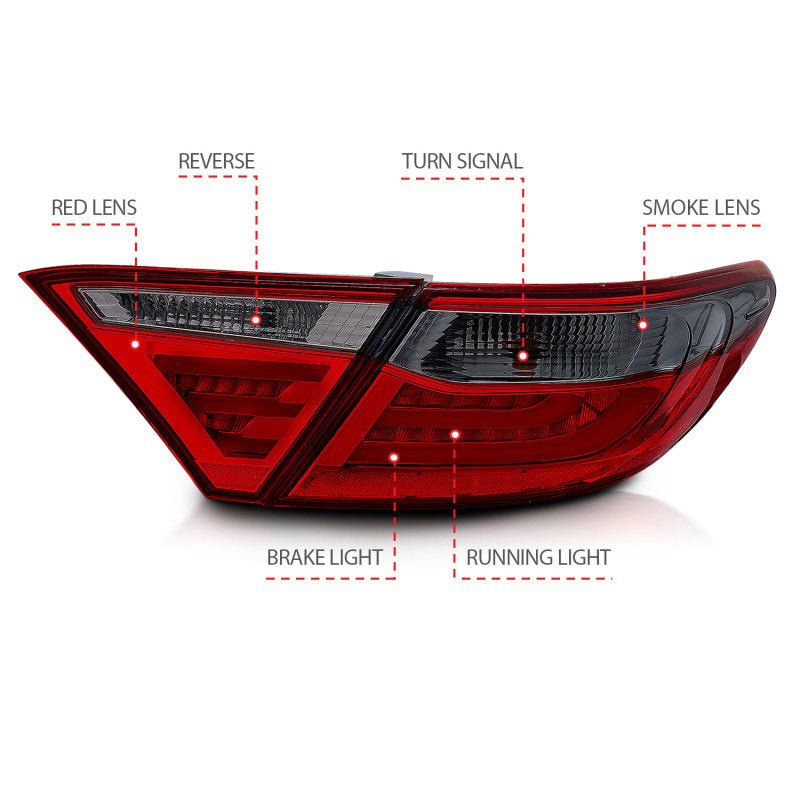 ANZO 2015-2016 Toyota Camry LED Taillights Smoke - Crew Original