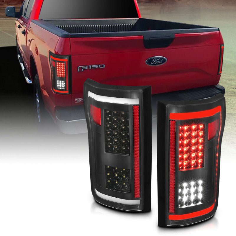 ANZO 2015-2017 Ford F-150 LED Taillights Black - Crew Original