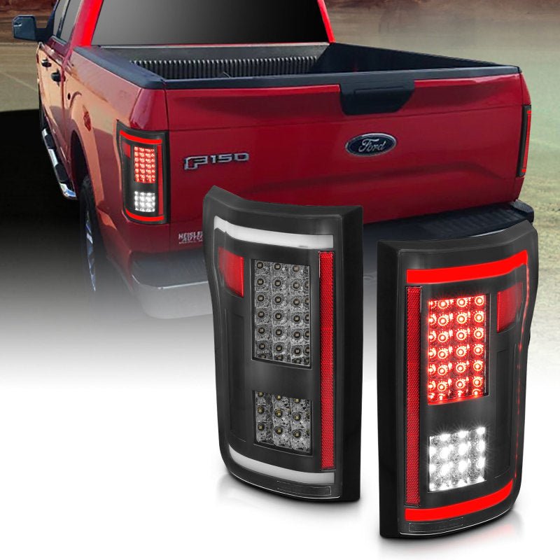 ANZO 2015-2017 Ford F-150 LED Taillights Smoke - Crew Original