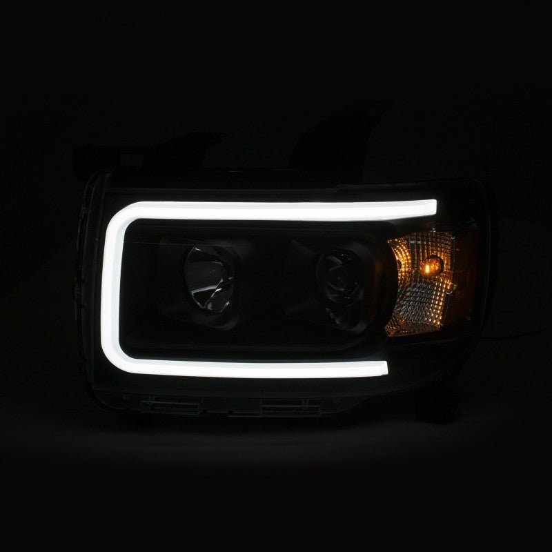 ANZO 2015+ GMC Canyon Projector Headlights w/ Plank Style Design Black w/ Amber - Crew Original