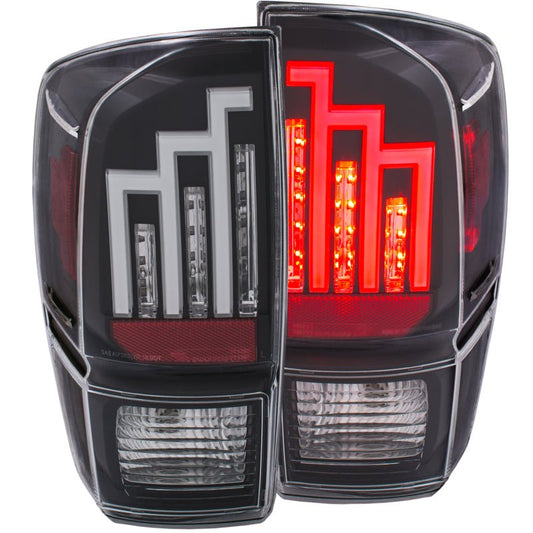 ANZO 2016-2017 Toyota Tacoma LED Taillights Black - Crew Original