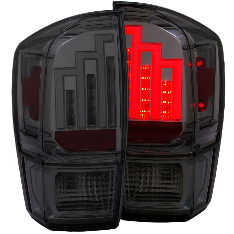 ANZO 2016-2017 Toyota Tacoma LED Taillights Smoke - Crew Original