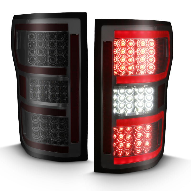 ANZO 2018-2019 Ford F-150 LED Taillight Smoke (Red Light Bar) (w/ Sequential) - Crew Original