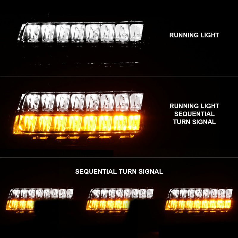 ANZO 2018-2021 Jeep Wrangler LED Side Markers Chrome Housing Smoke Lens w/ Seq. Signal Sport Bulb - Crew Original