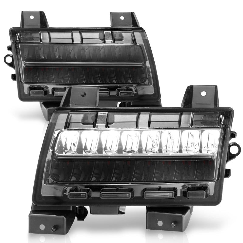 ANZO 2018-2021 Jeep Wrangler LED Side Markers Chrome Housing Smoke Lens w/ Seq. Signal Sport Bulb - Crew Original