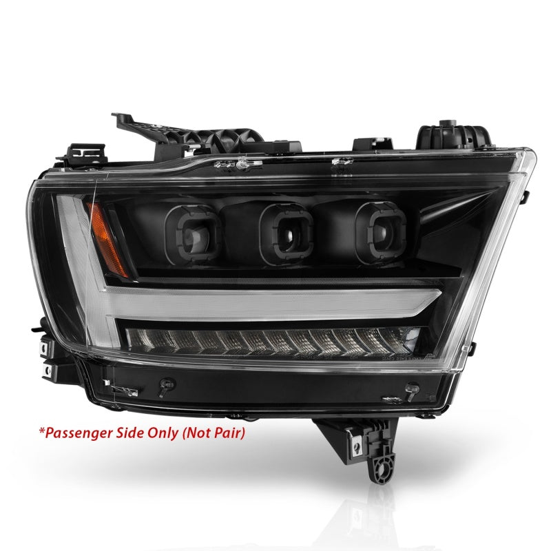 ANZO 2019-2020 Dodge Ram 1500 LED Projector Headlights Plank Style w/ Sequential Black (Passenger) - Crew Original