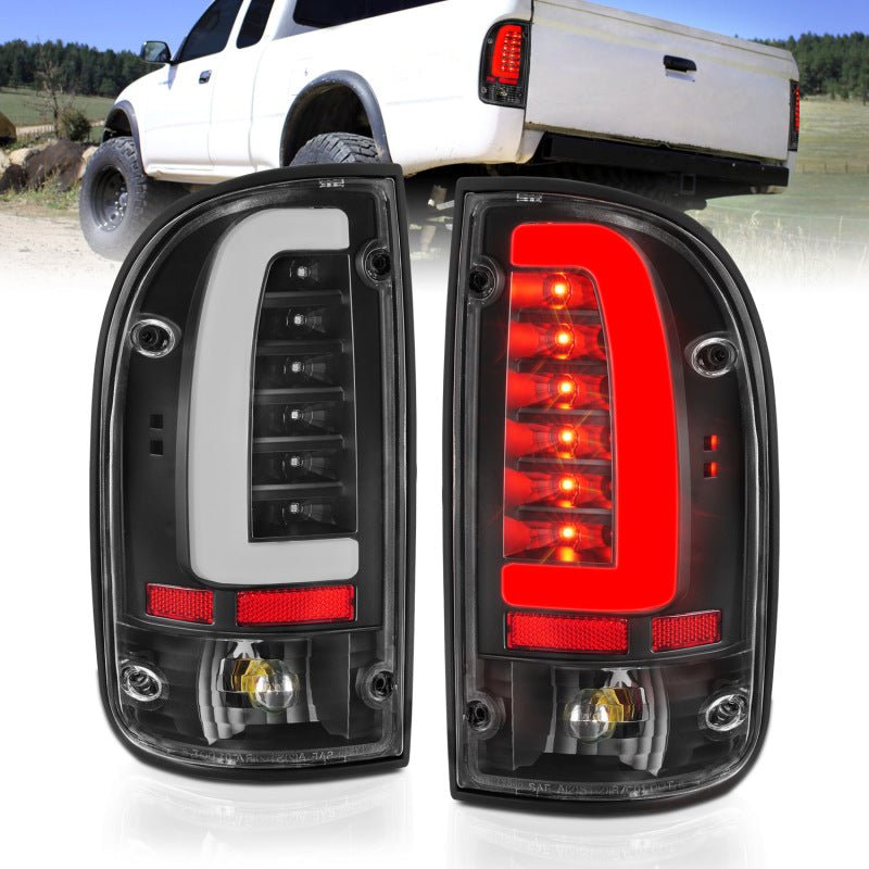 ANZO 95-00 Toyota Tacoma LED Taillights Black Housing Clear Lens (Pair) - Crew Original