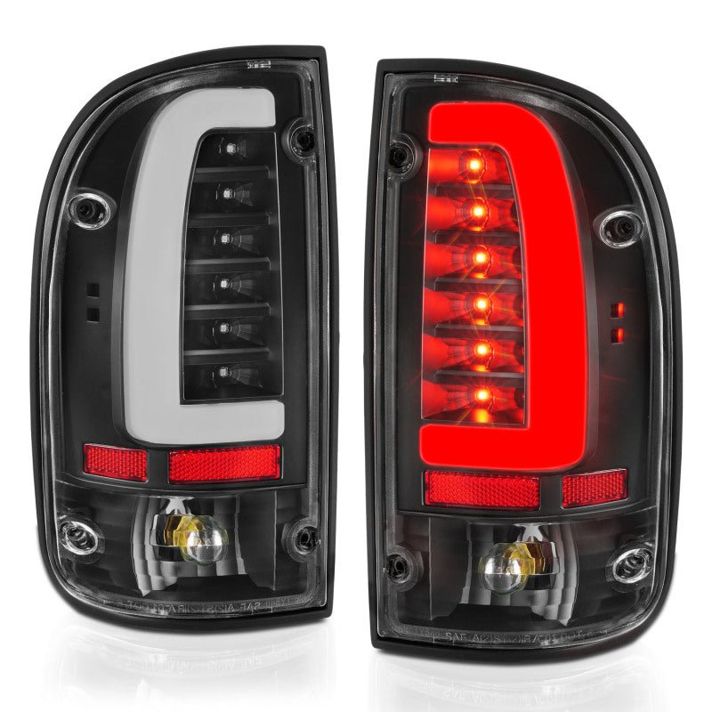 ANZO 95-00 Toyota Tacoma LED Taillights Black Housing Clear Lens (Pair) - Crew Original