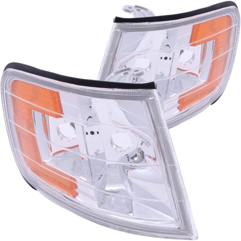 ANZO Corner Lights 1994-1997 Honda Accord Euro Corner Lights Chrome w/ Amber Reflector - Crew Original