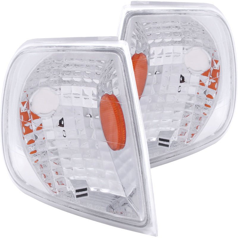 ANZO Corner Lights 1997-2003 Ford F-150 Euro Corner Lights Chrome w/ Amber Reflector - Crew Original