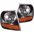 ANZO Corner Lights 1997-2003 Ford F-150 HARLEY DAVIDSON Style Corner Lights Black w/ Amber Reflector - Crew Original
