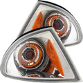 ANZO Corner Lights 1999-2001 BMW 3 Series E46 Euro Corner Lights Chrome w/ Amber Reflector - Crew Original