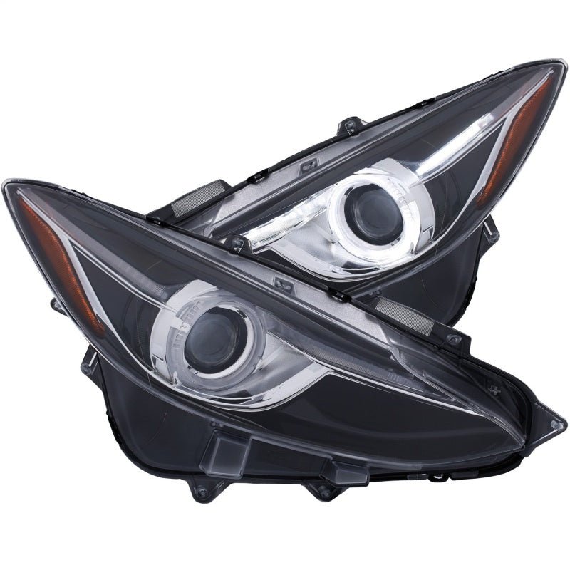 ANZO Projector Headlights With Halo Black w/Amber 14-17 Mazda 3 - Crew Original