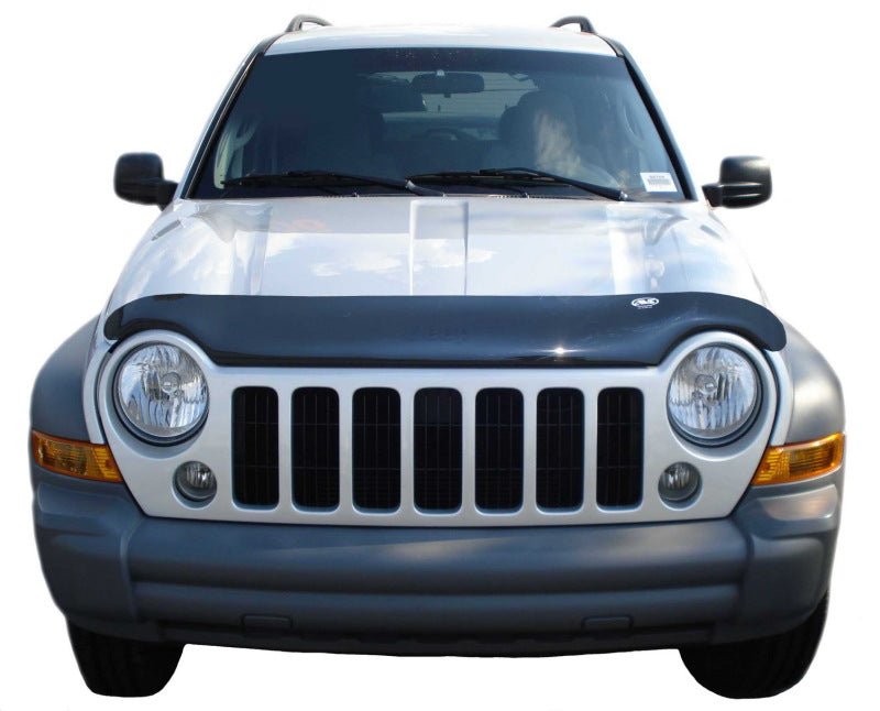 AVS 02-07 Jeep Liberty (Excl. Renegade Model) High Profile Bugflector II Hood Shield - Smoke - Crew Original