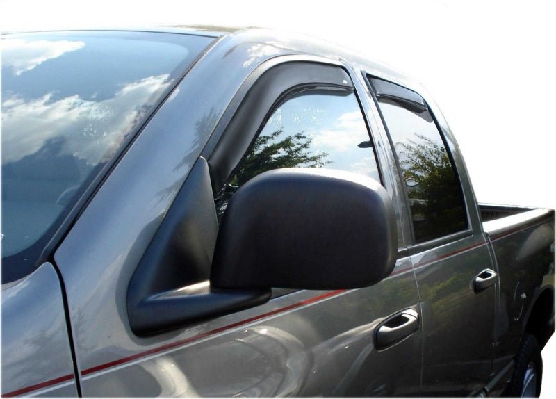 AVS 02-08 Dodge RAM 1500 Quad Cab Ventvisor In-Channel Front & Rear Window Deflectors 4pc - Smoke - Crew Original