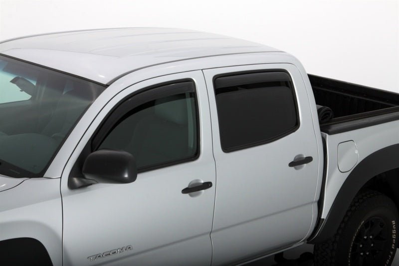 AVS 05-15 Toyota Tacoma Double Cab Ventvisor In-Channel Front & Rear Window Deflectors 4pc - Smoke - Crew Original