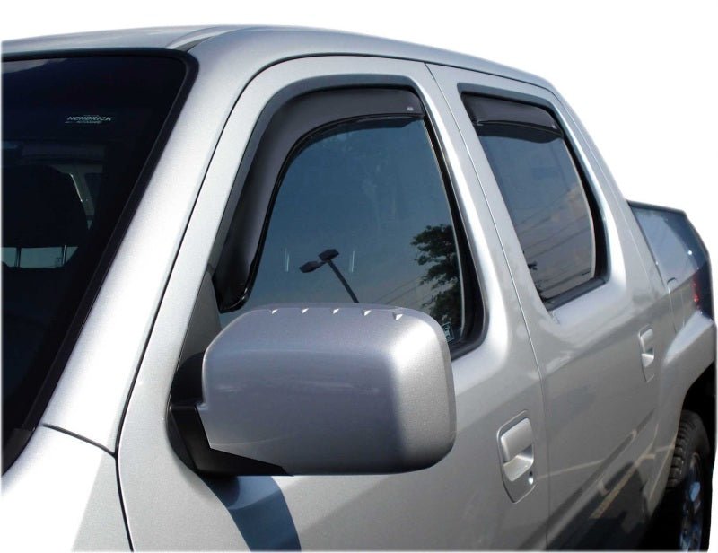 AVS 06-14 Honda Ridgeline Ventvisor In-Channel Front & Rear Window Deflectors 4pc - Smoke - Crew Original