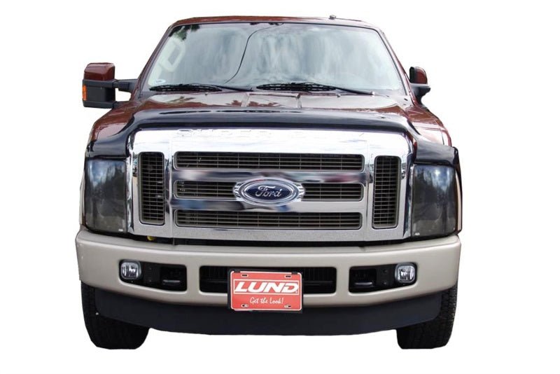 AVS 08-10 Ford F-250 Hoodflector Low Profile Hood Shield - Smoke - Crew Original