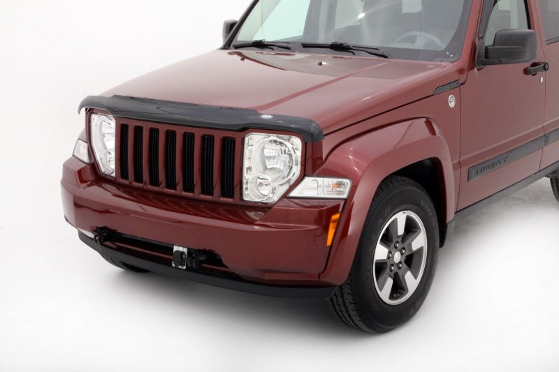 AVS 08-14 Jeep Liberty High Profile Bugflector II Hood Shield - Smoke - Crew Original
