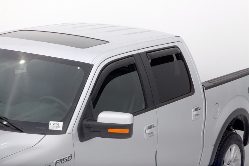 AVS 09-14 Ford F-150 Supercrew Ventvisor In-Channel Front & Rear Window Deflectors 4pc - Smoke - Crew Original