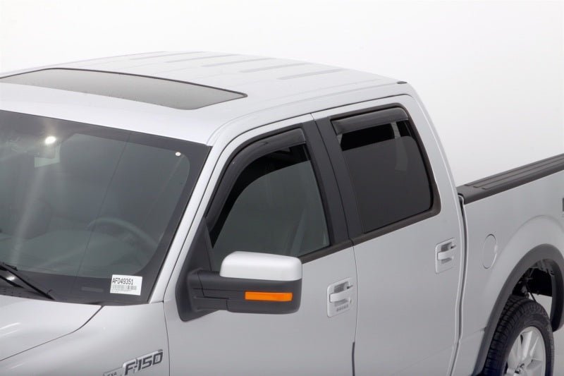 AVS 09-14 Ford F-150 Supercrew Ventvisor In-Channel Front & Rear Window Deflectors 4pc - Smoke - Crew Original
