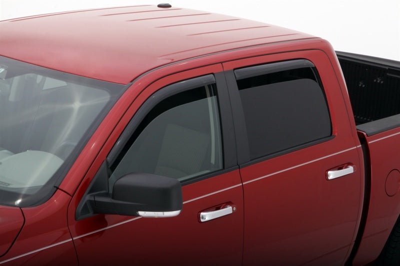 AVS 09-18 Dodge RAM 1500 Crew Cab Ventvisor In-Channel Front & Rear Window Deflectors 4pc - Smoke - Crew Original