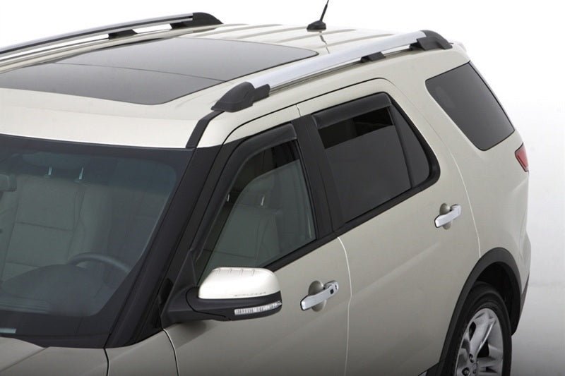 AVS 11-18 Ford Explorer Ventvisor In-Channel Front & Rear Window Deflectors 4pc - Smoke - Crew Original