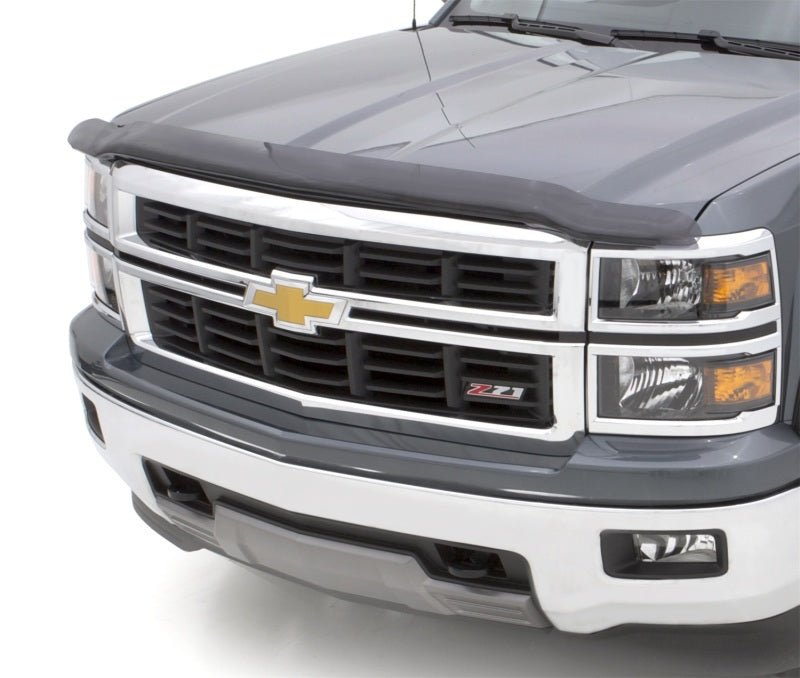 AVS 14-15 Chevy Silverado 1500 High Profile Bugflector II Hood Shield - Smoke - Crew Original