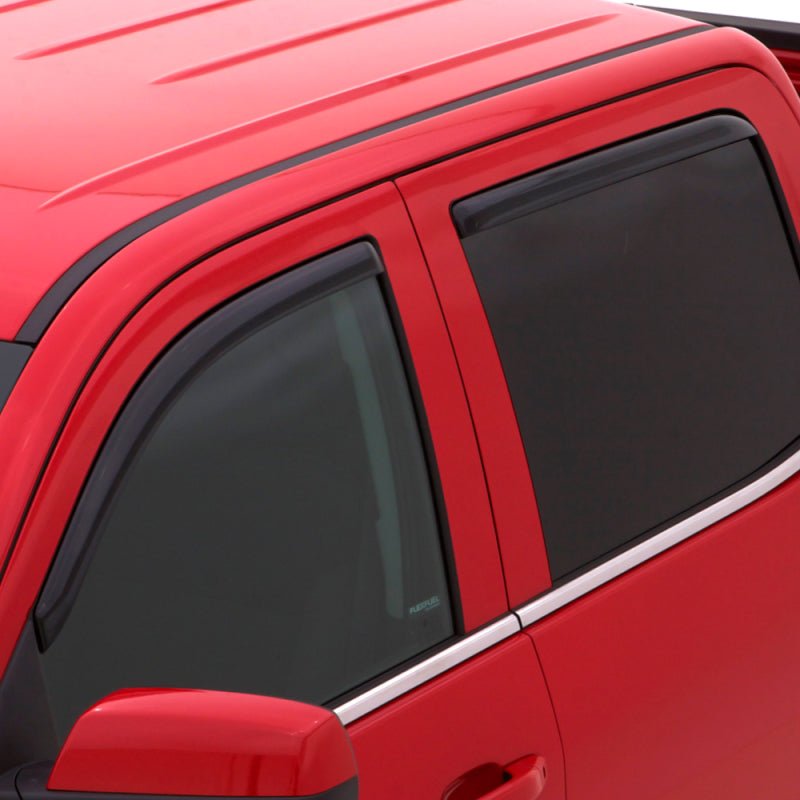 AVS 15-18 Chevy Colorado Crew Cab Ventvisor In-Channel Front & Rear Window Deflectors 4pc - Smoke - Crew Original