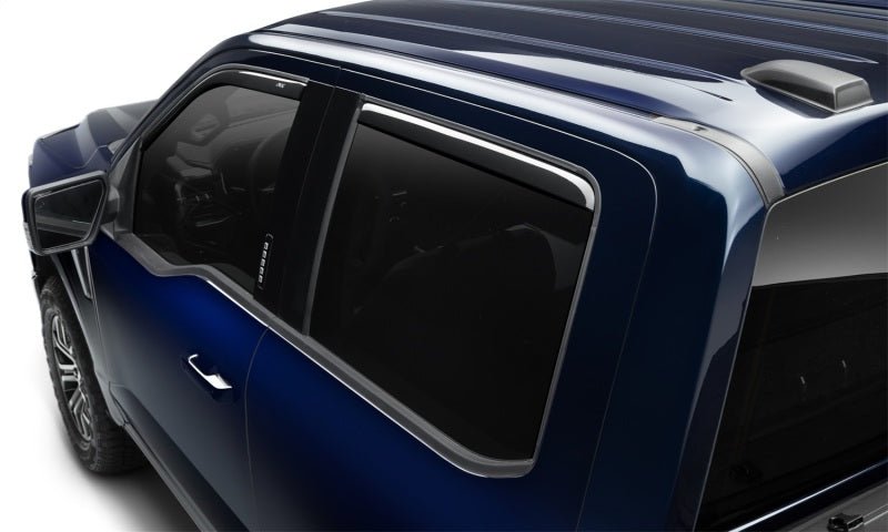AVS 15-18 Ford F-150 Supercrew Ventvisor In-Channel Front & Rear Window Deflectors 4pc - Smoke - Crew Original