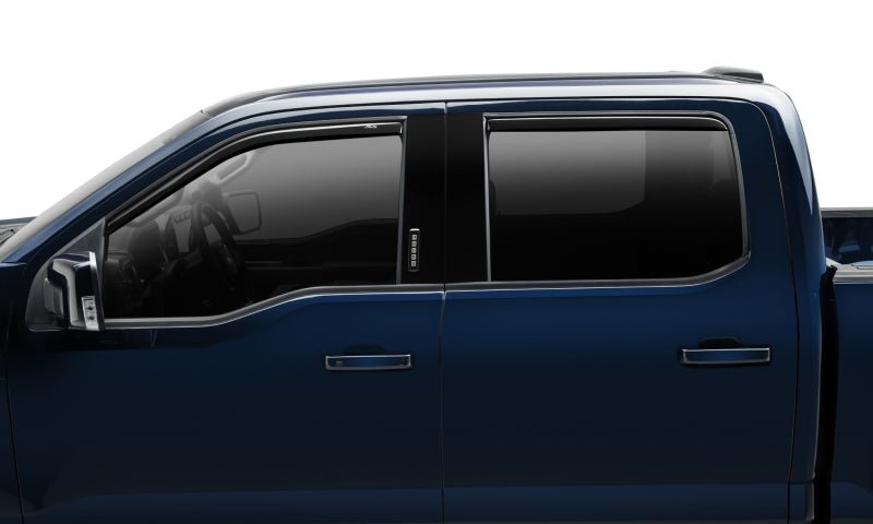 AVS 15-18 Ford F-150 Supercrew Ventvisor In-Channel Front & Rear Window Deflectors 4pc - Smoke - Crew Original