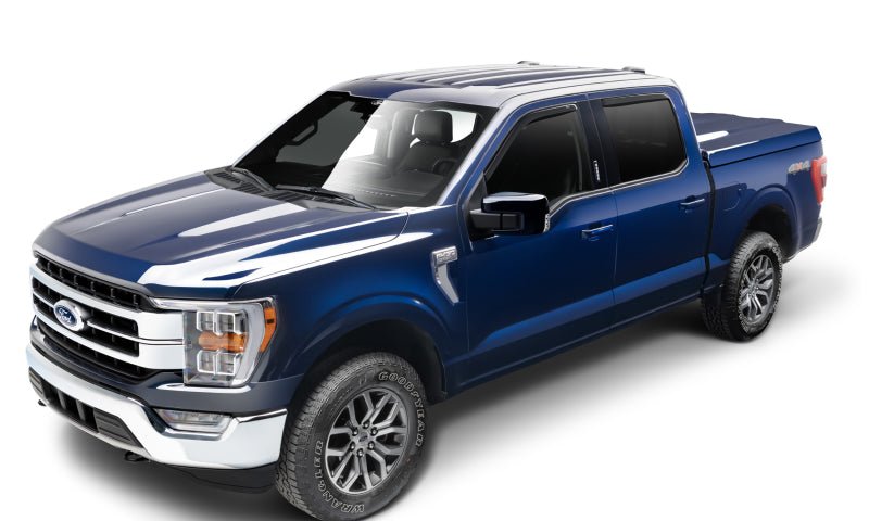 AVS 15-18 Ford F-150 Supercrew Ventvisor In-Channel Front & Rear Window Deflectors 4pc - Smoke - Crew Original