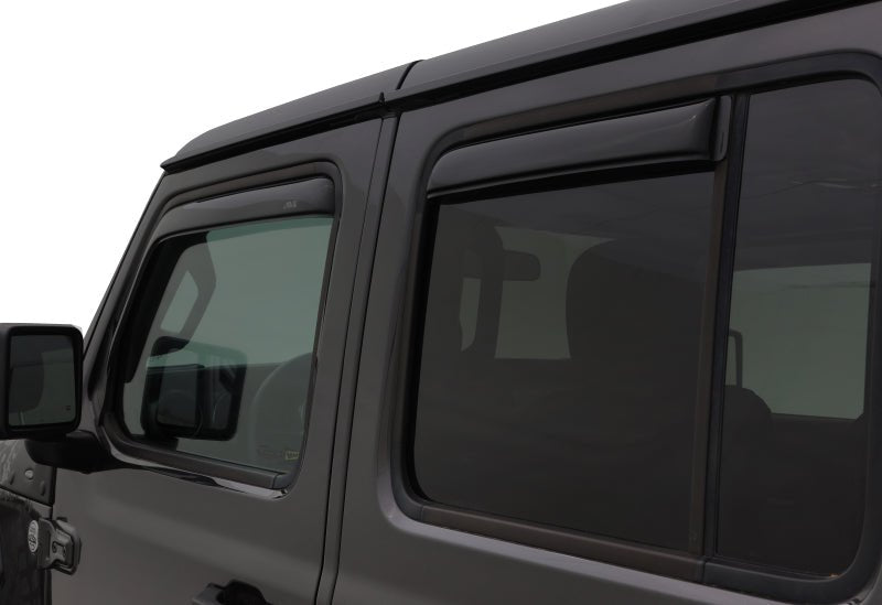 AVS 2018 Jeep Wrangler Unlimited (4-Door) Ventvisor In-Channel Window Deflectors 4pc - Smoke - Crew Original