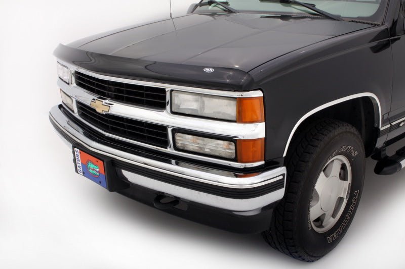 AVS 88-00 Chevy CK Bugflector Medium Profile Hood Shield - Smoke - Crew Original