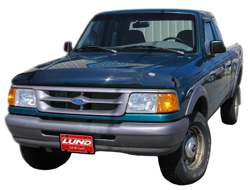 AVS 93-97 Ford Ranger High Profile Bugflector II Hood Shield - Smoke - Crew Original