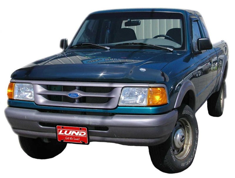 AVS 93-97 Ford Ranger High Profile Bugflector II Hood Shield - Smoke - Crew Original