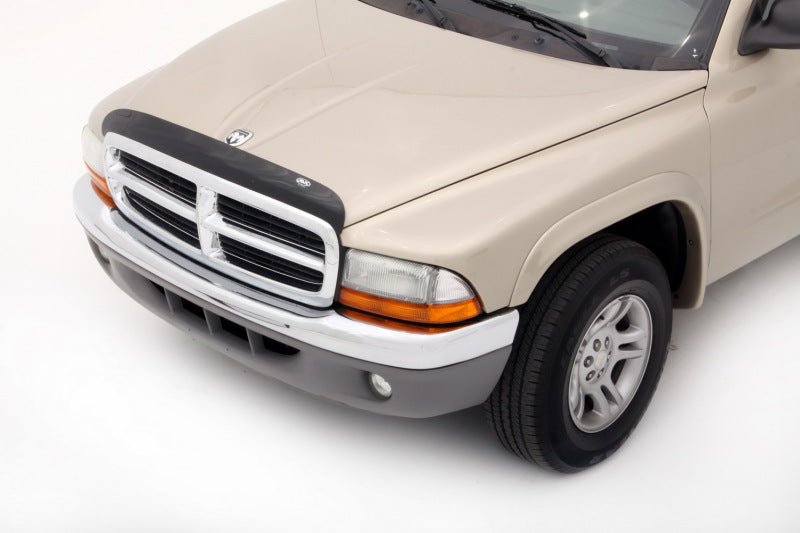 AVS 97-04 Dodge Dakota (Front Mount) High Profile Bugflector II Hood Shield - Smoke - Crew Original