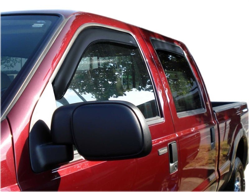 AVS 99-16 Ford F-250 Supercrew Ventvisor In-Channel Front & Rear Window Deflectors 4pc - Smoke - Crew Original