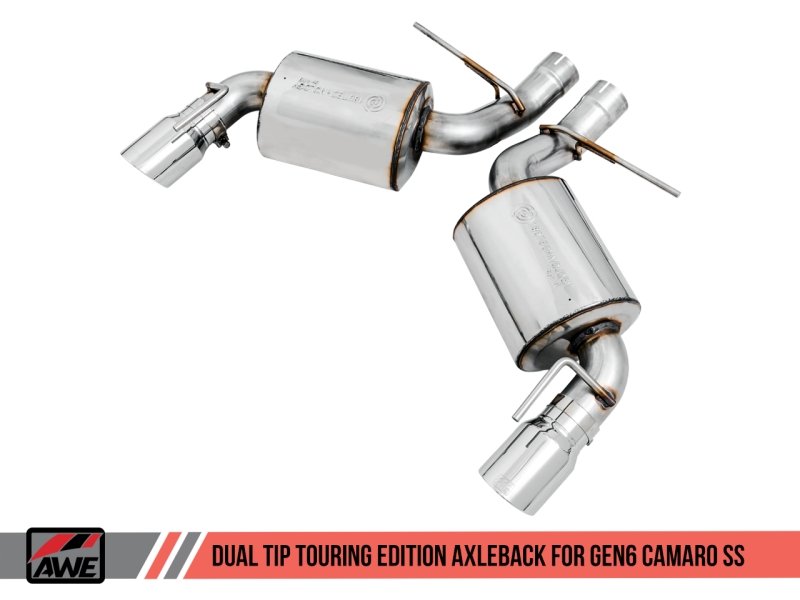 AWE Tuning 16-18 Chevrolet Camaro SS Axle-back Exhaust - Touring Edition (Chrome Silver Tips) - Crew Original