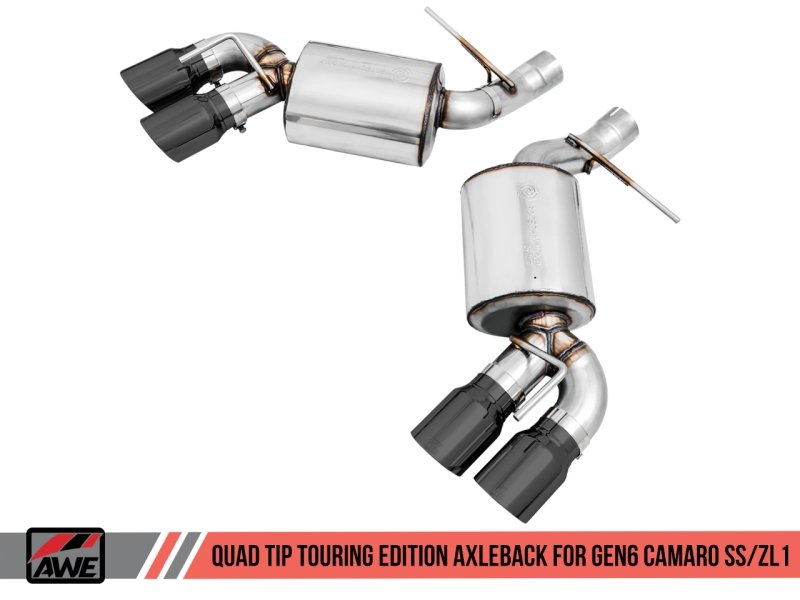 AWE Tuning 16-19 Chevrolet Camaro SS Axle-back Exhaust - Touring Edition (Quad Diamond Black Tips) - Crew Original